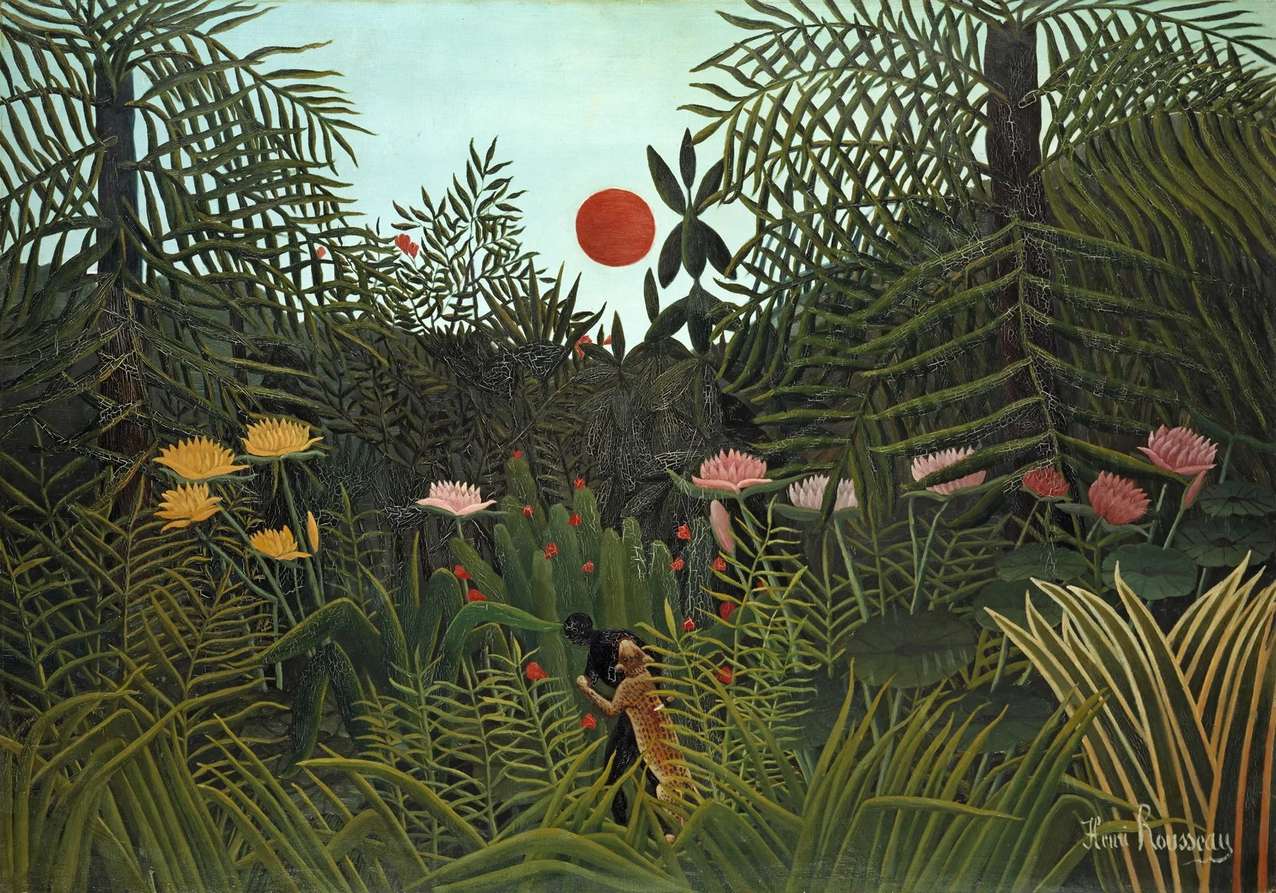 Henri Rousseau, Jungle with Setting Sun, 1910
